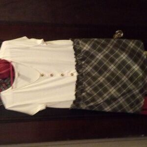 Cream and plaid dress